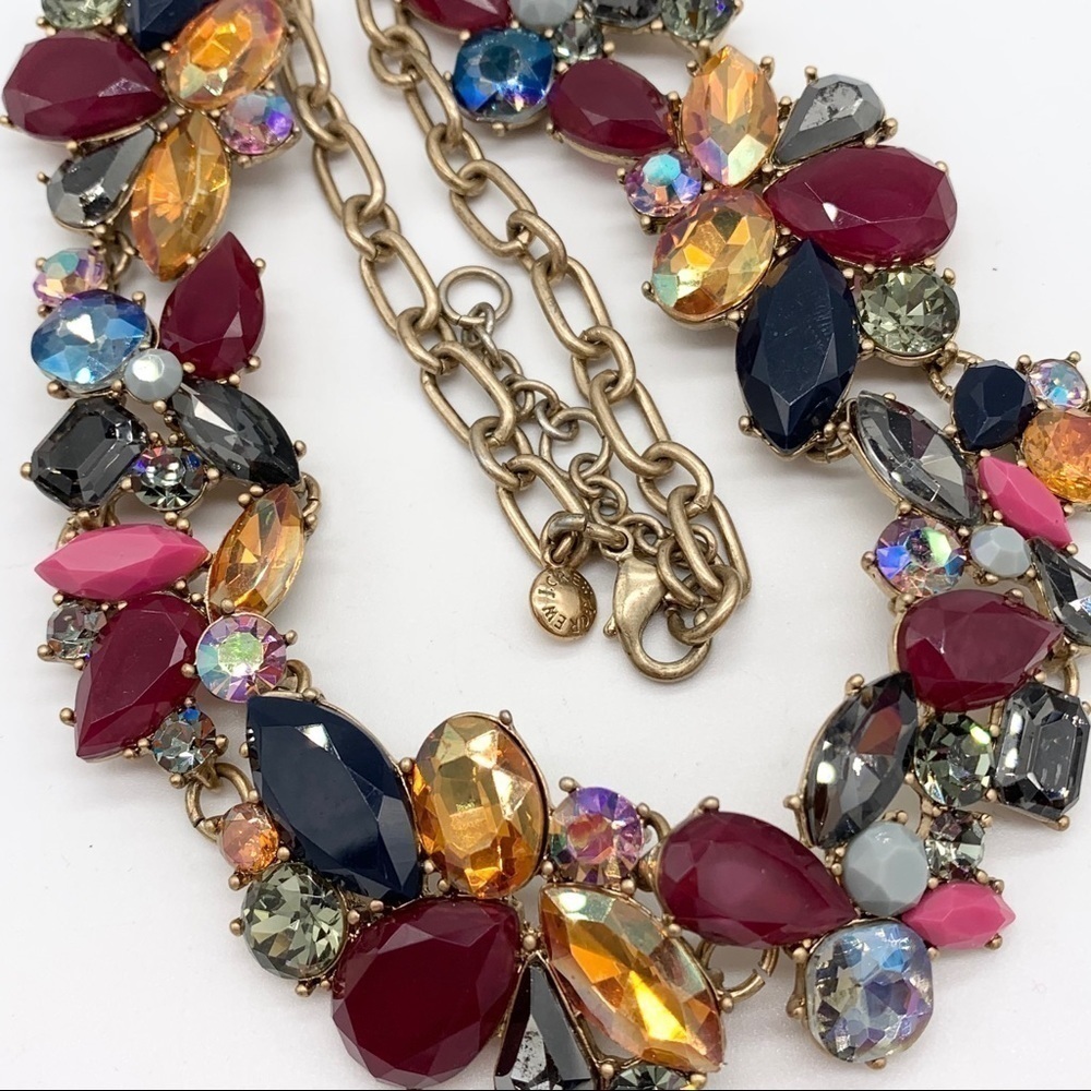 J. Crew Dark Peony Jeweled Necklace